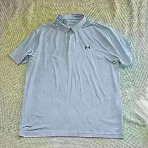 Mens Under Armour Blue Polo Luxe XL
